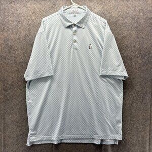 Peter Millar Summer Comfort Polo Shirt Mens XL Blue Skull Print Golf Stretch